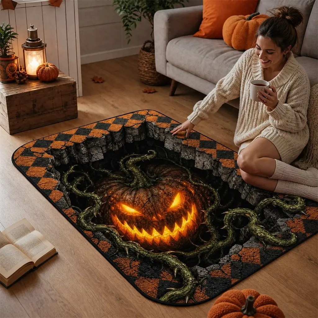Halloween Horror Area Rug – Soft Non-Slip Crystal Velvet Carpet, Multiple Sizes & Patterns