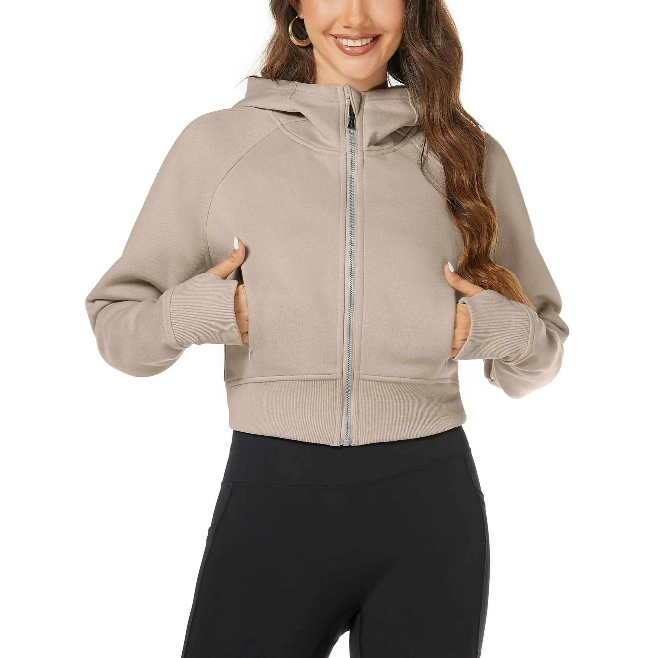 4th of July Clearance Viral Clean Girl It Girl Y2K Cropped Zip Up Hoodie Fleece Lined Slim Fit Long Sleeve Sweatshirt Women Streetwear Layering Top Match Wide Leg Jeans Mini Skirt Fall Sport Casual Outfit Tops