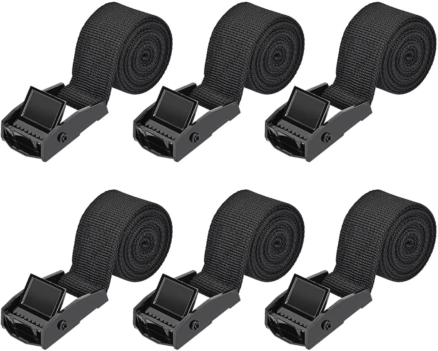 6 Pcs Lashing Strap 3.3' x 1" Adjustable Heavy Duty Cam Buckle Cinch Straps for Cargo Trucks Luggage Trailer Motorcycle Secure Fastening