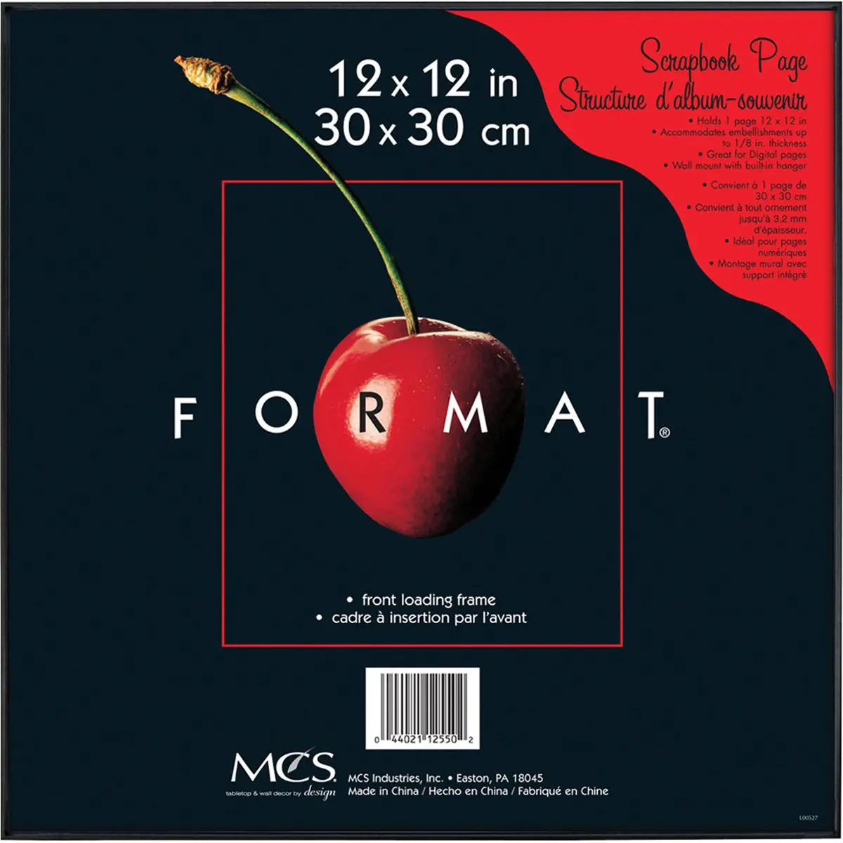 MCS Plastic Format Frame for 12x12" Photograph, Black