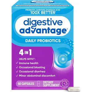 Probiotics for Digestive Health, Daily Probiotics for Women & Men, Supports Gut Health, Occasional Bloating & Diarrhea, Minor Abdominal Discomfort, & Immune Support, 60ct Capsules