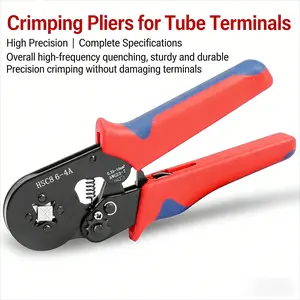 Tube Terminal Crimping Tool Needle Cold Press Wire Connector Clamp Hsc8 6-4 Four-Sided Crimping Pliers, Durable Electrical Tools