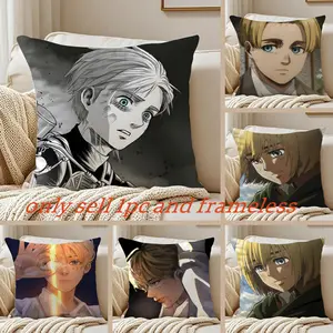 Armin Arlert Pillow Case Cozy short plush cover made with breathable organic fabric double sided artwork and a sleek invisible zipper ideal for durable warm and stylish home setups