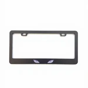 Anime Eyes Black Stainless Steel License Plate Frame | Otaku Car Decor