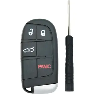 Remote Smart Key Fob Shell Case Fit for Dodge Charger Challenger 2019-2022 Chrysler 200 300 Keyless Entry Replacement Car Key Cover (4 Buttons-b)