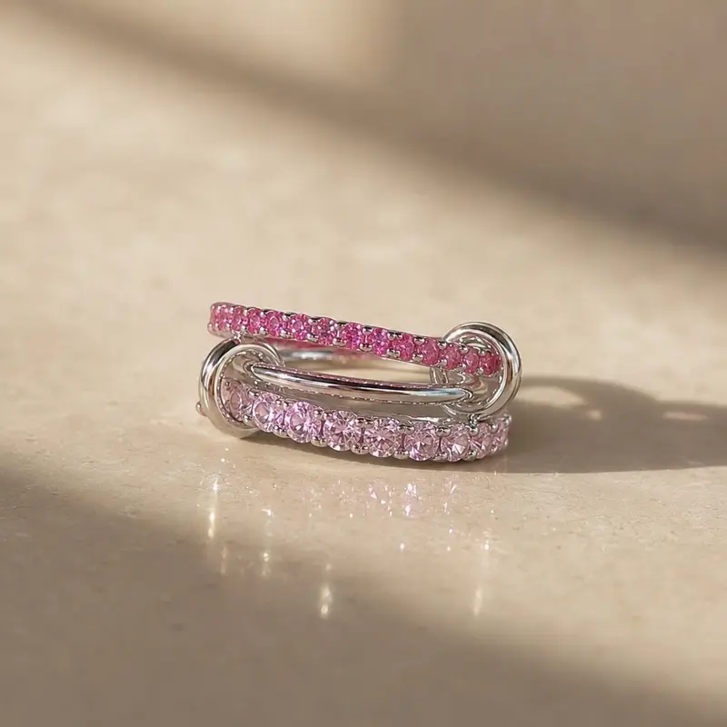 Pink Stackable Ring - 925 sterling silver | Shiny Habits