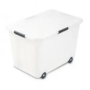 212 MAIN Rectangle Rolling Storage Organiser Box - 15-Gal Rolling Bin for Automotive, Motorcycle Accessories