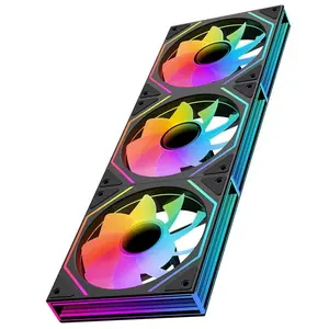 120mm ARGB PC Case Fans - 3-Pack with Infinite Mirror RGB Lighting, PWM Control 800-1850 RPM, Black Reverse Airflow