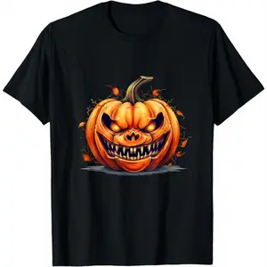 Lantern Scary Carved Pumpkin Face - Halloween Outfit T-Shirt