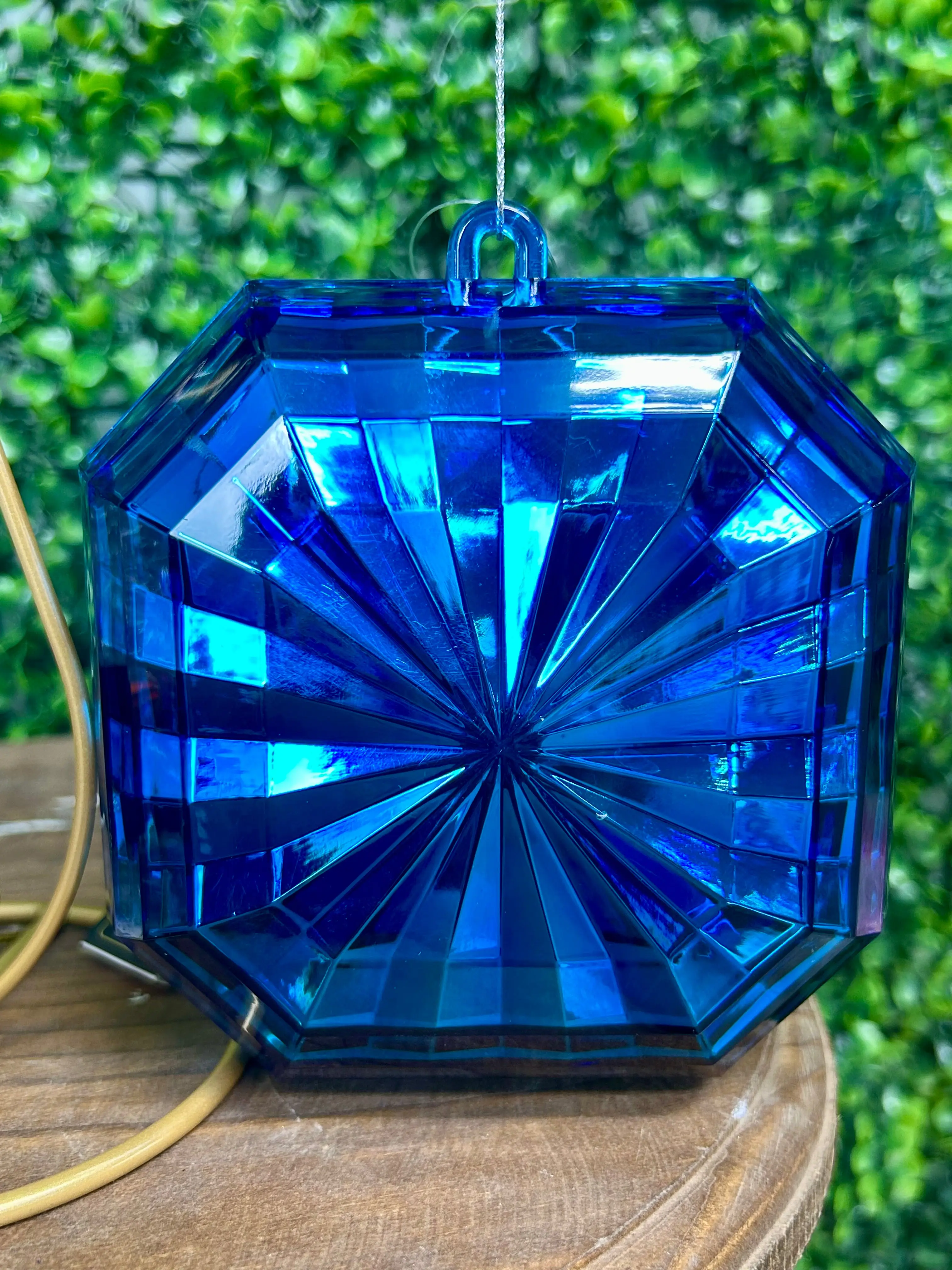 5 Inch Dark Blue Acrylic Square Diamond Ornament