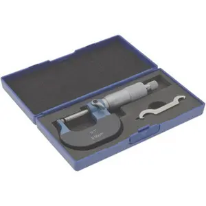 Value Collection 1 Inch Measurement Range, 0.0001 Inch Graduation, Spherical Anvil, Ratchet Stop Thimble, Mechanical Anvil, Tube Micrometer Accurate Up to 0.0001 Inch, Accurate Up to 0.0001 Inch, Enamel Finish, Carbide 600-7701