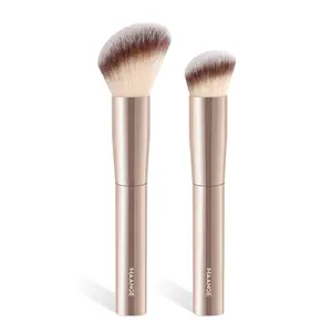 Professional Facial Brush Set, 2 Counts/set Foundation Brush & Concealer Brush, Makeup Tools with Soft Fiber for Easy Carrying, Brush for Travel, Face Makeup Brush