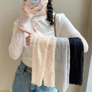 2026 new scar lace sunscreen arm cover female, lace fake sleeves cover tattoo breathable mesh sunshade lace sleeves female
