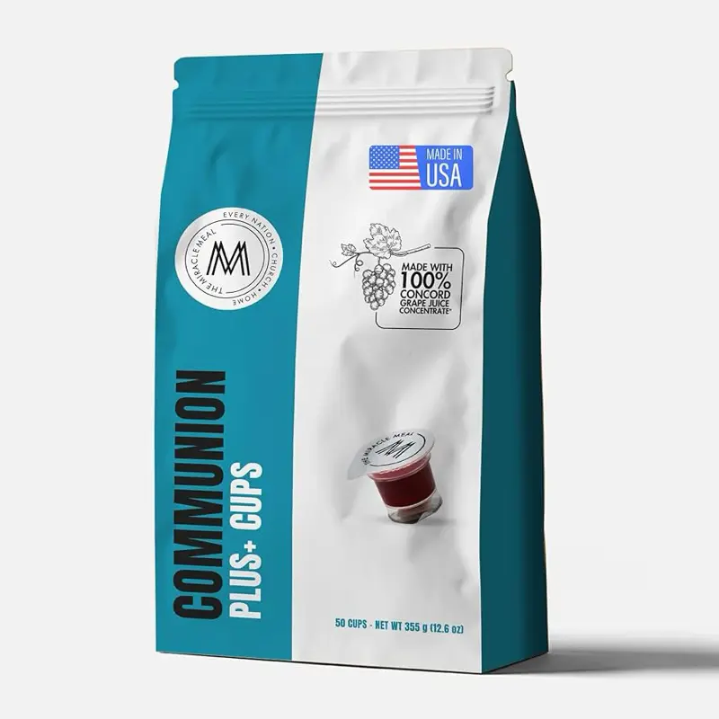 Pre-Filled Communion Travel Pack Beverage Kit - 50-Count Bag with Wafers, 100% Concord Grape Juice Cups, Long Shelf Life