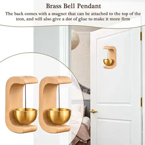 1/2/3Counts Magnetic Hangable Entry Door Bell / Wind Chime, Suction Door Type Solid Wood Wind Chime, Vintage Door Bell Hanging Ornament, Home Decor Supplies, Wall Decor, Modern Doorbell for Porch Wooden Frames