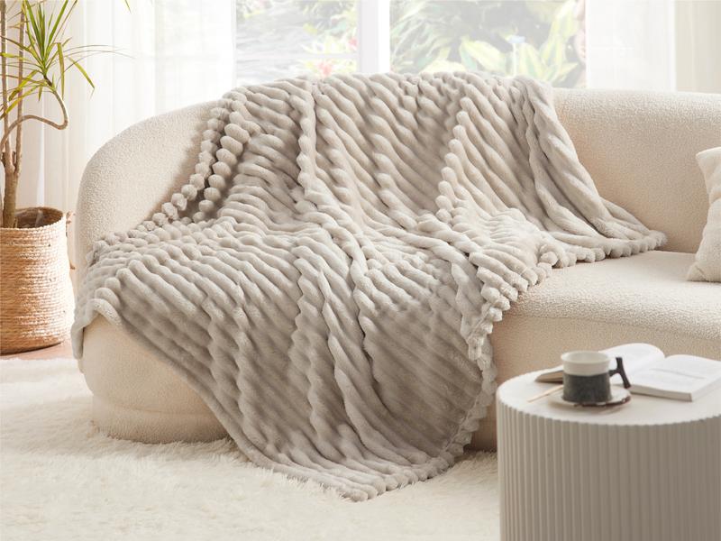 【September Shopping Deal】Bedsure GentleSoft Cozy Blanket-Patio Furniture Decor,Ultra-Soft,Classic Stripe Pattern, Ideal for Bed,Couch, Travel,Camping, All Seasons,Home Bedroom Decor Plush Outdoorfun,Lightweight Comforter,Cute Small Throws for Girls,