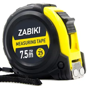 25 Ft Retractable Dual Side Measuring Tape, Easy to Read Decimal Ruler with Metric and Inches, Magnetic Tip Rubber Casing for Surveyors Engineers Electricians