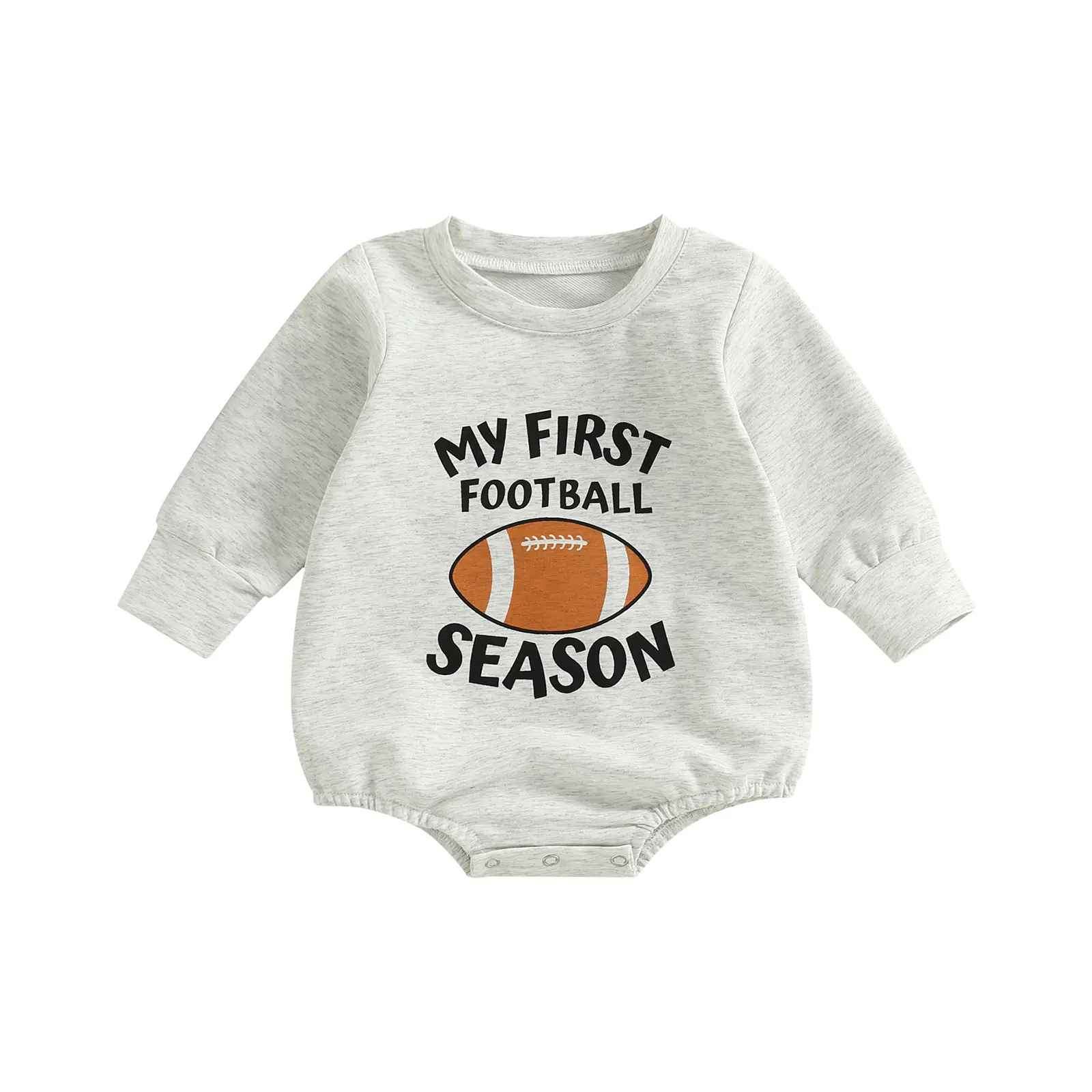 Infant Baby Boy Romper Football Letter Print Long Sleeve Round Neck Jumpsuit for Newborn 0-24 Months