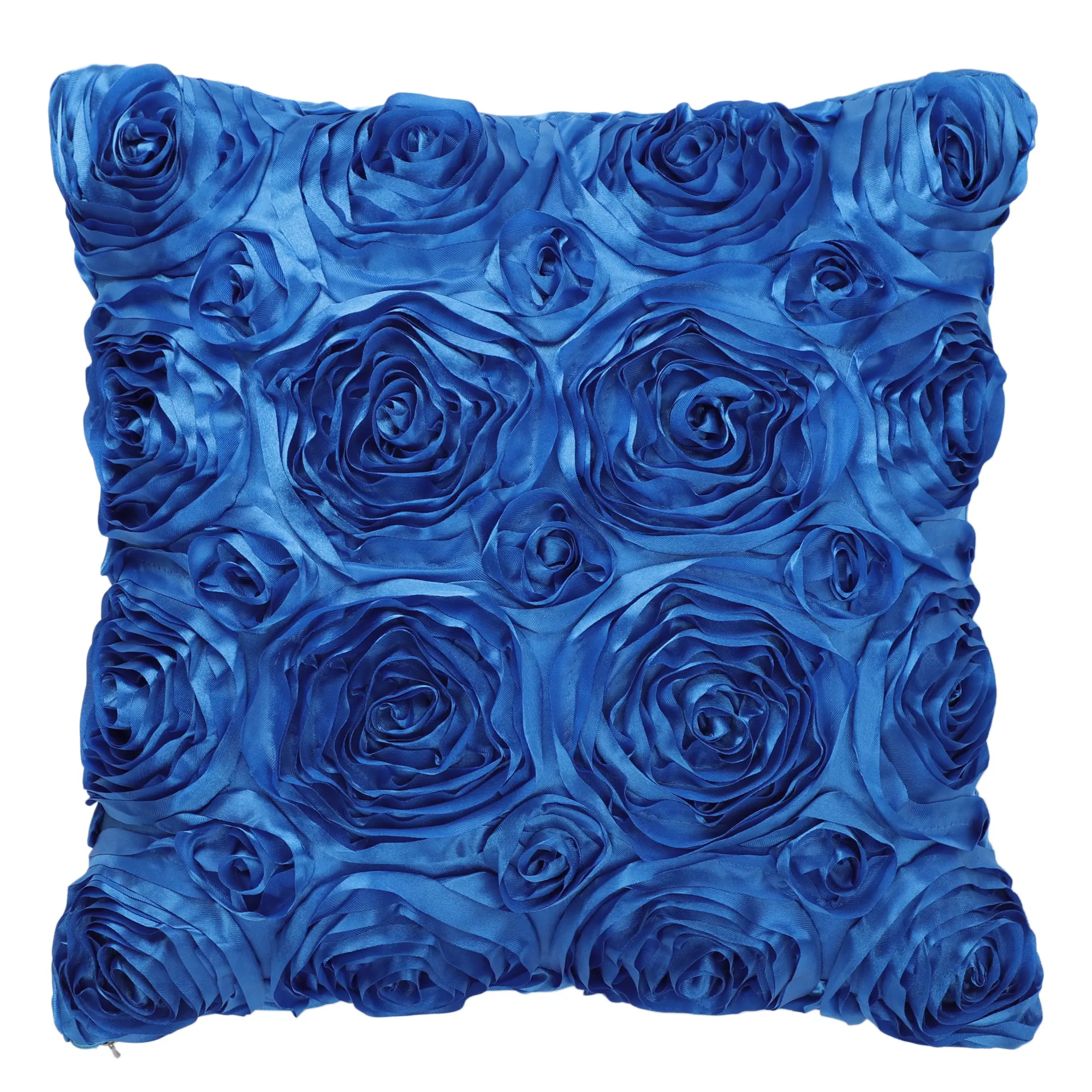 PiccoCasa 3D Flowers Throw Pillow Cover, Satin Cushion Cover, Stereo Roses Pillow Cover