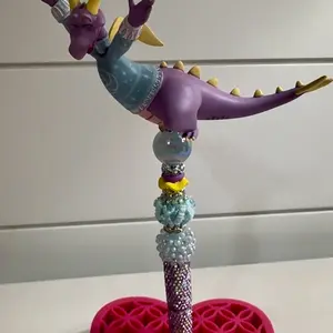 Figment Beaded Pen with Purple Dragon Design and Colorful Beads beads vary