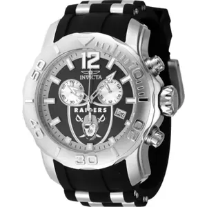 Invicta Men's 48002 NFL Las Vegas Raiders Quartz Multifunction Black Dial Watch