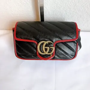 Pre-owned GUCCI leather Crossbody Bags mini marmont crossbody bag