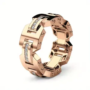 1 Pcs Creative Silver Plated Ring Rose Gold Engagement Ring for Men and Women
