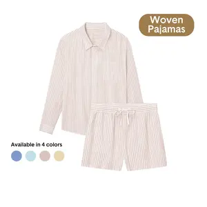 Tommy John Women’s Woven Button Down Shirt & Short Set | Ultra-Soft Cotton Modal Pajama Set, Breathable Sleepwear