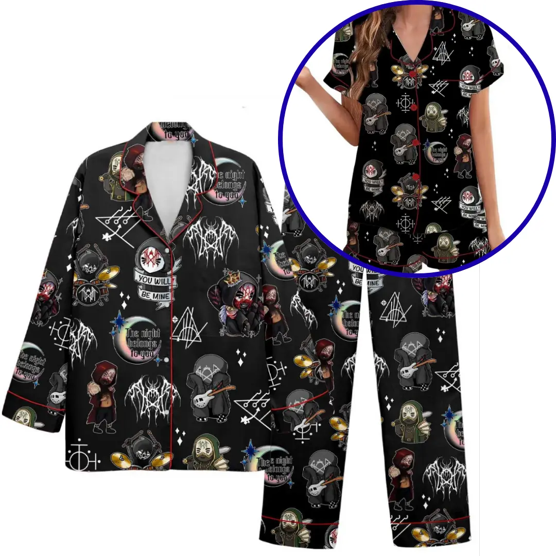 Sl33p T0k3n Music Merchandise Satin Pajamas Set