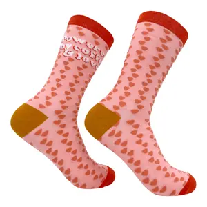 Women's Powered By Coffee and Love Socks Funny Cute Footwear Funny Graphic Socks Comfortable Fitted Spandex Cotton