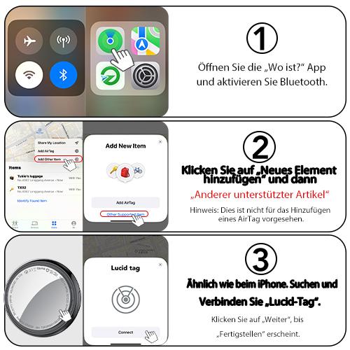 Summervibes Air Tags 4er Pack Schwarz, Smart Key Finder Kompatibel mit Apple Wo ist? APP (iOS NUR), Airtag für Schlüssel/Taschen, Koffer-Tracker mit Austauschbarer Batterien, Kleine Elektronik Tracker