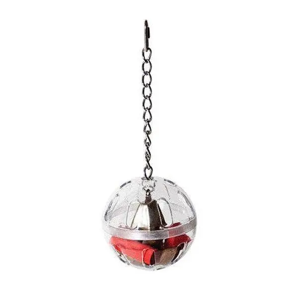 CAITEC Foraging Ball with Bell for Pet Birds - Hanging Toy for Mental and Physical Activity
