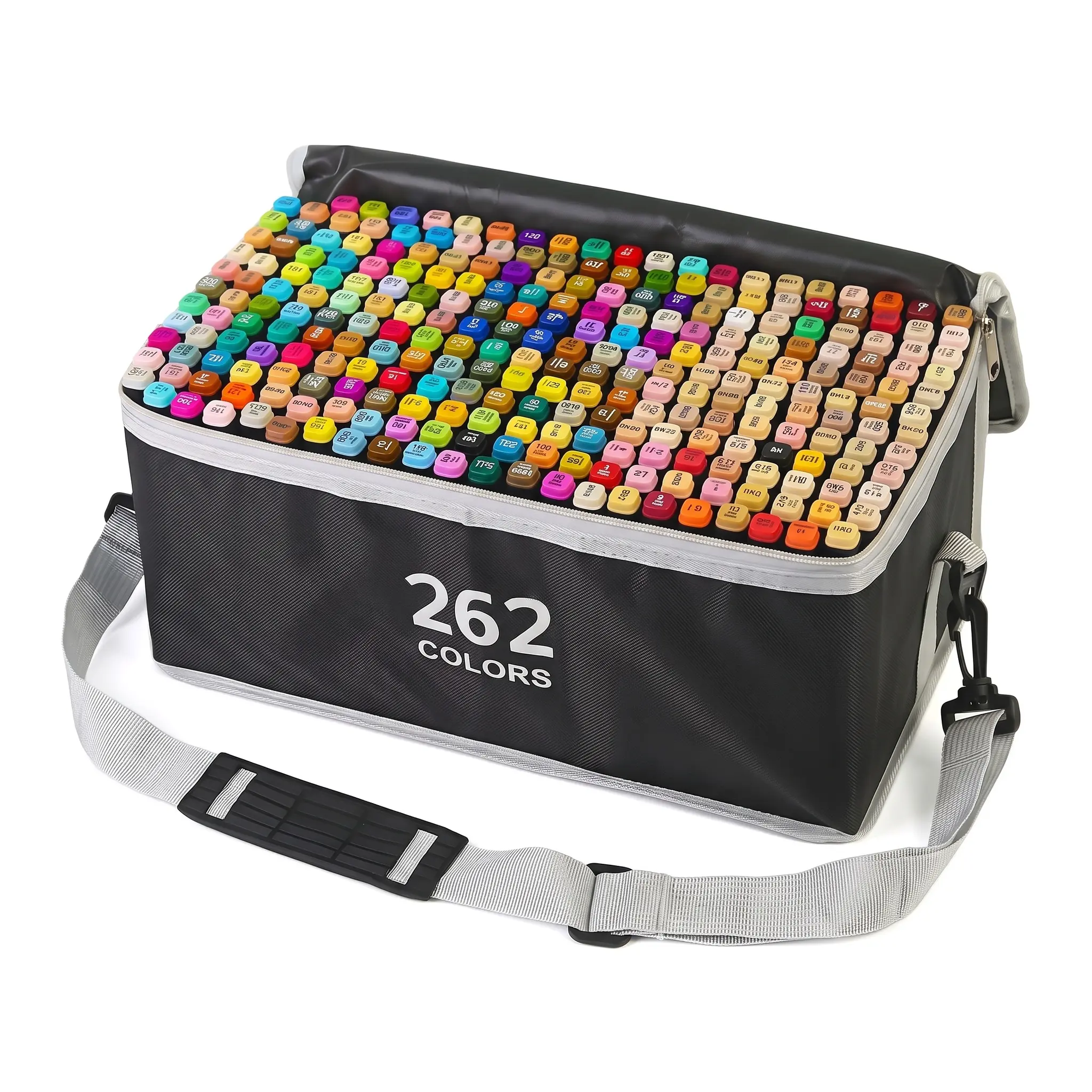 Alcohol-Based Dual-Ended Marker Pen Set - Vibrant 168/262 Color Options for Illustration, Comics, and Doodling - Perfect for Students and Artists - Includes Portable Storage Bag - Ideal Gift for Any Occasion