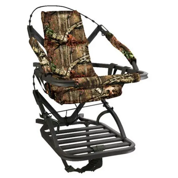 Summit Goliath SD Climber Treestand for Adult Hunting, 350lb Capacity, Sound Deadening Technology for Maximum Concealment, Solid Front Bar with RapidClimb Stirrups, Unisex, Adjustable