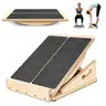 2-in-1 Professional Wooden Balance & Slant Board - 4 Adjustable Incline Board for Core Strength Improvement, Calf Stretching, Injury Rehabilitation, Muscle-Stretching, Compact and Lightweight Fitness Balance Training Equipment