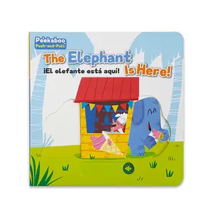 English Spanish Bilingual Animal Story Board, Interactive Push Pull Reading Activity, Colorful Early Learning Gift for Little Readers