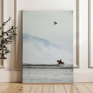 Cowboy on Horse And B2 Canvas Poster Painter Living in Art Deco Strong Wall Design Painting Hallway Bedroom Living Room Decorated Poster Ornaments Photo