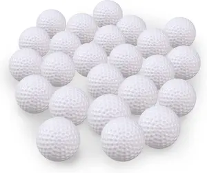 Hollow Plastic Practice Balls, Lightweight Fake Balls for Indoor Golf Training, Golf Party Decorations - 50-Piece Pack (White)