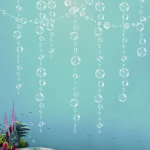 6 Strings Under The Sea White Bubble Garlands Little Mermaid Birthday Party Decorations Bubble Under Water Bday Hanging Streamer Beach Banner...
