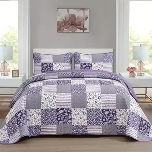 3 PCs Boho Quilt Set, Quilt Bedding Set, Lightweight Microfiber Bed Decor Bedspread For All Season