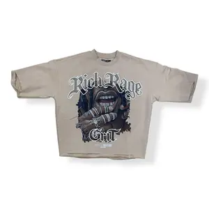 RK5481847 - RICH RAGE Cropped Torn Fleece Crewneck