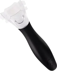 Pampered Corn Cutter - Curved Serrated Stainless Blade, Large Ergonomic Handle, Protective Storage Cover, Durable Plastic Design