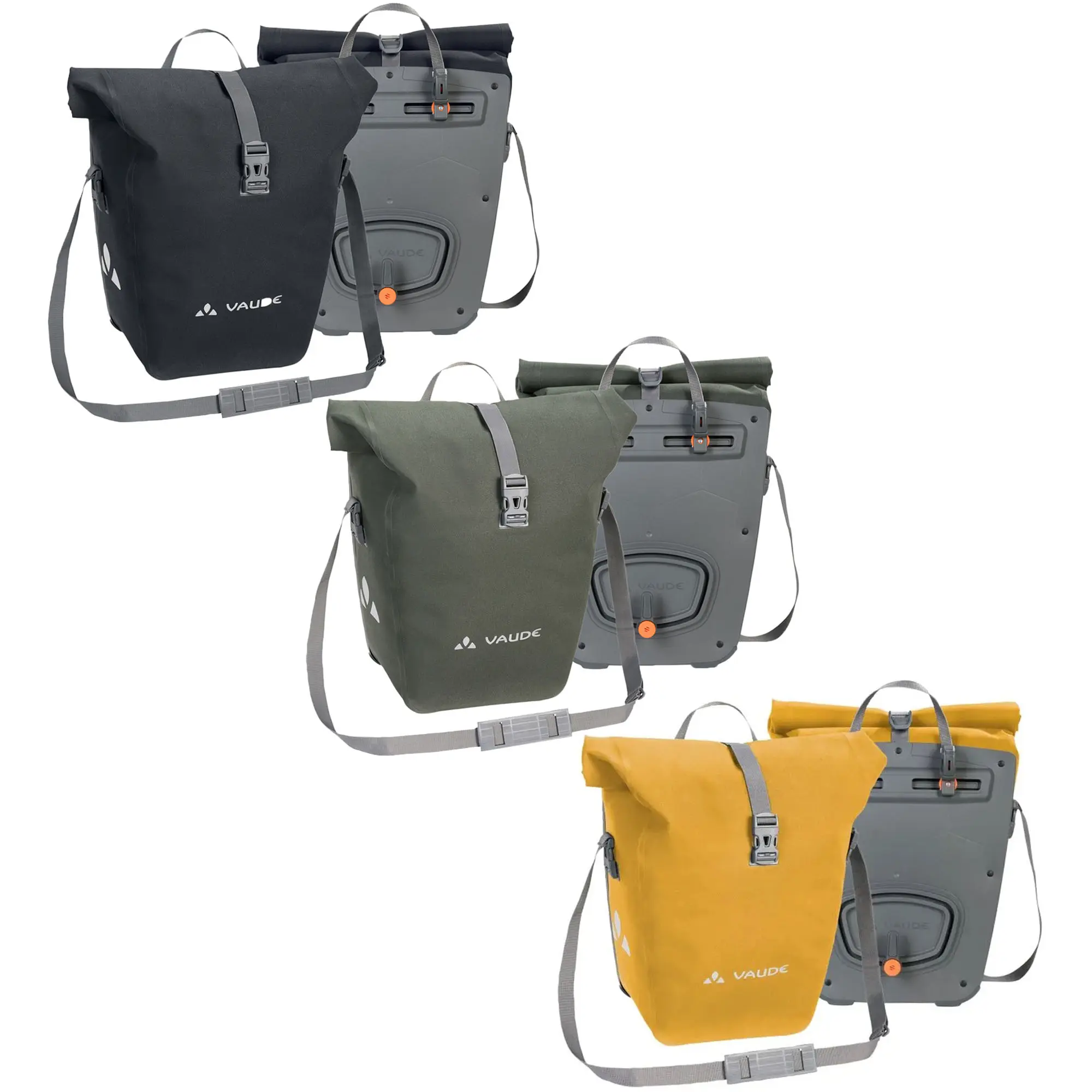 VAUDE Aqua Back Deluxe Rear Panniers - Classic PVC-Free Tarpaulin Bags, Waterproof & Customizable for Bikepacking and Urban Use, Classic For Bikepacking, Durable Pvc-Free Tarpaulin, Extra Inside Pocket, Qmr 2.0 System, Right Or Left Side