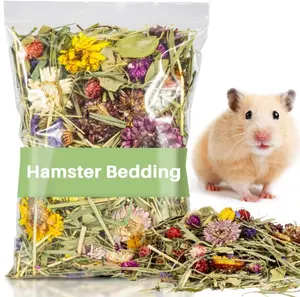 Sukh 150G Hamster Bedding - Flowers & Herbs Odor Control Dwarf Gerbil Robo Katy Habitat Decor Hamster Forage Gerbils Mice Lemmings Degus or Other Small-Sized Pets