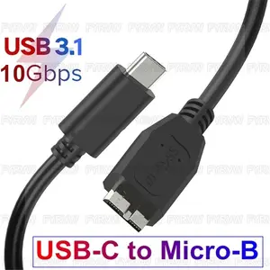 10 Gbps USB 3.1 Micro Cable, High-Speed HDD Cable, Compatible with Seagate, Western Digital, Toshiba, Samsung Galaxy S5, Note 3, Note Pro 12.2