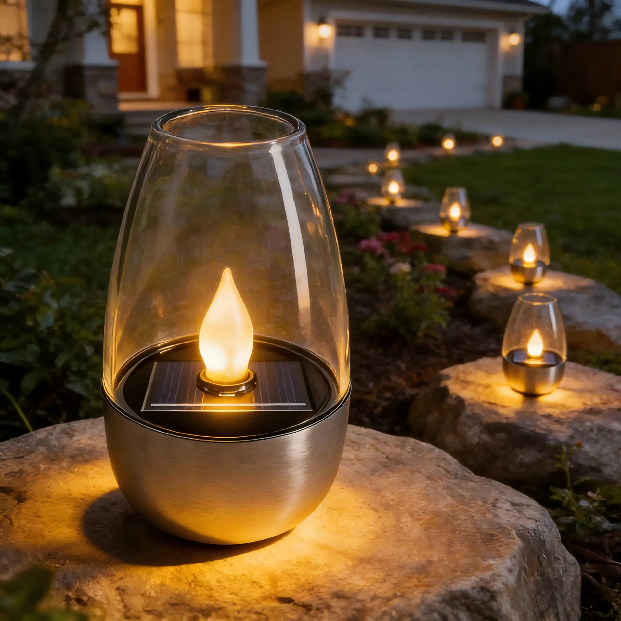 ISUNMEA 6Pack Solar Power Tea Lights Outdoor Flameless Flicker IP65 Waterproof Table Lamp LED Candles with Dusk to Dawn Sensor for for Lantern Garden Camping Party Home Decorations Rechargeable Dusk to Dawn Lighting
