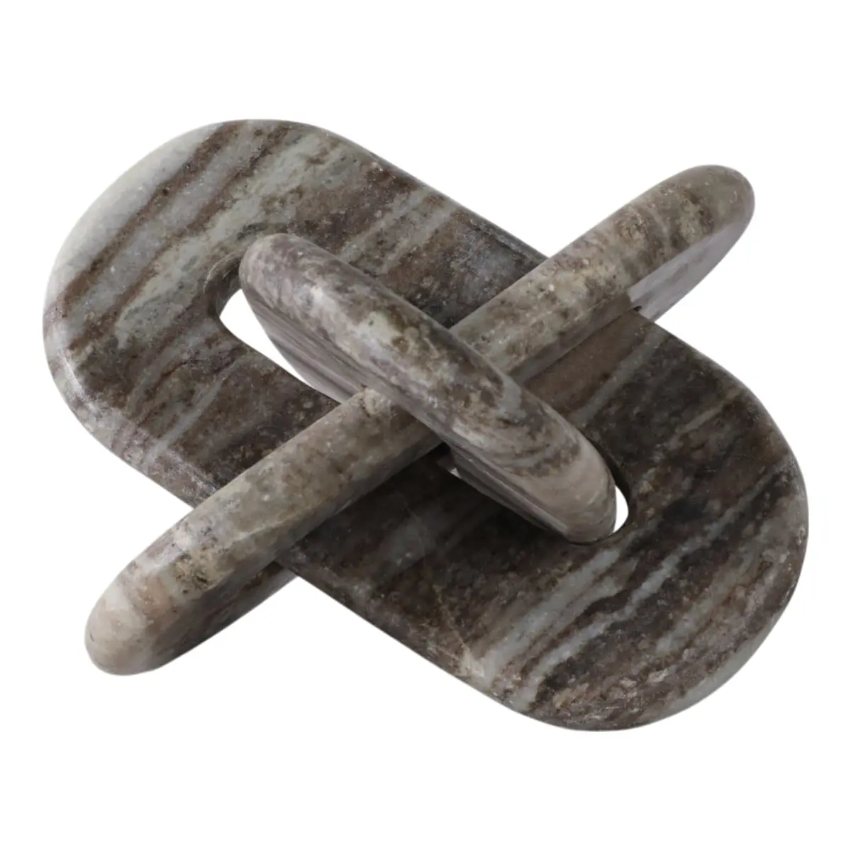 212 MAIN Modern Grey Stone Rounded Marble Knot Decorative Sculpture, 9 x 9 in Flat Decorative Stone Statue, Home Decor Marble Accent Piece, Decorative Sculptures, Marble Statues