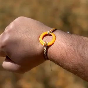 Circle of Endless Joy Bracelet - Shell & Macramé  LGBTQ Artisan Made