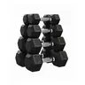 5-20 LB Anti-Roll Hex Dumbbell Pair, Cast Iron Core Floor-Safe Rubber Coated Fitness Gear with Slip-Proof Textured Carbon Steel Handles, Rubber Coating Softens Loud Lifts, Ideal for Home Gym Strength Training Squats with Stability