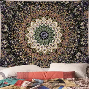 Bohemian Style Tapestry, 1 Count/2 Counts Colorful Plant & Flower Pattern Wall Hanging, Wall Decor for Home Living Room Bedroom Dormitory, Vintage Room Decor, Tapestry Wall Mural
